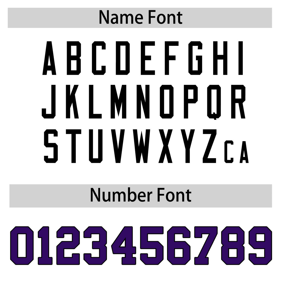 Custom coach jacket name and number font options - Style 2 | KXKSHOP