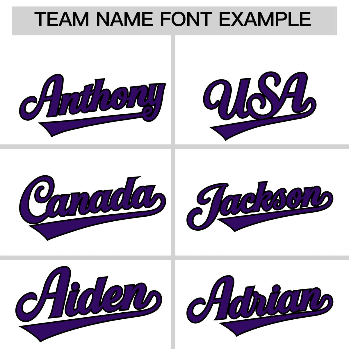 Personalised coach jacket team name lettering and font examples - Style 2 | KXKSHOP