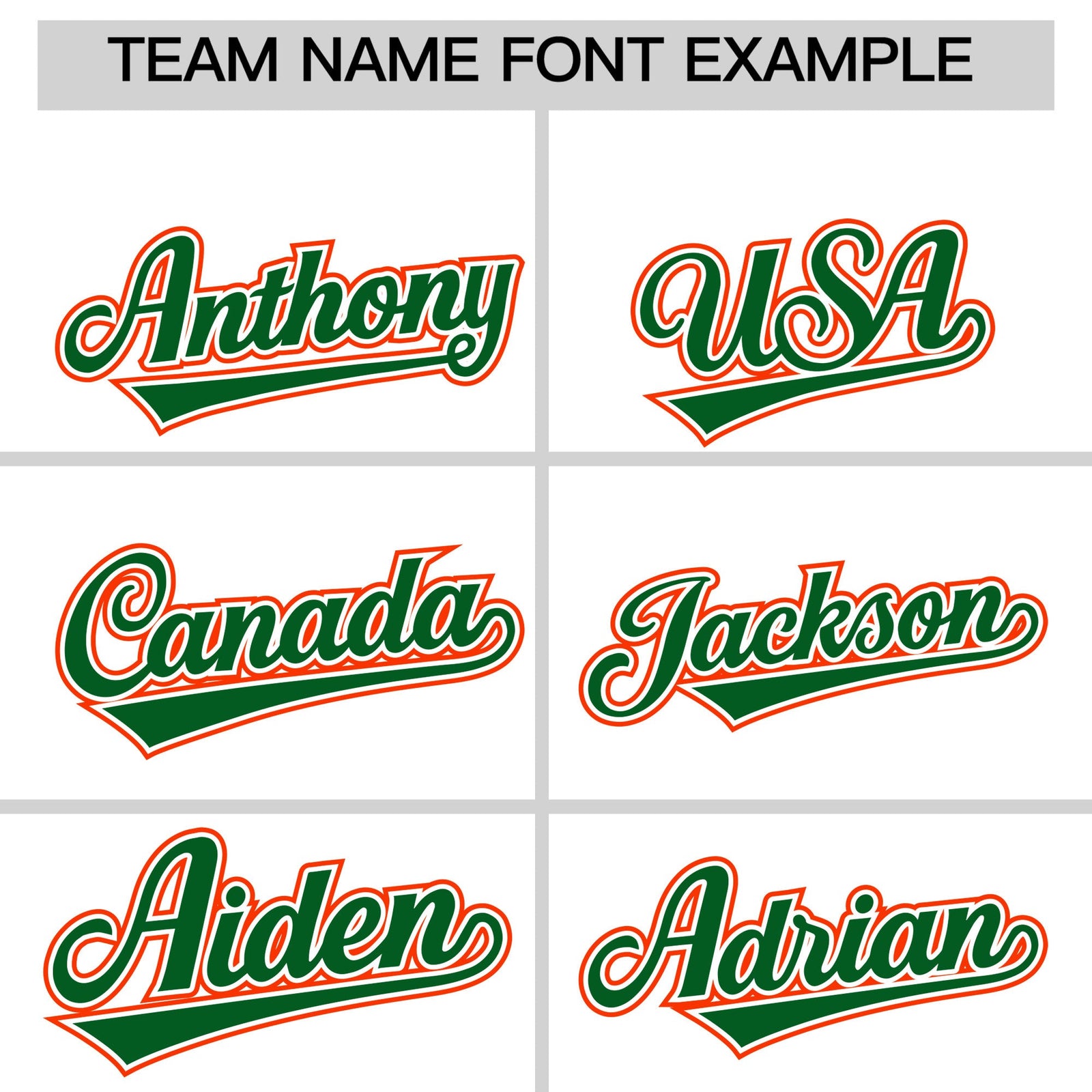 Personalised coach jacket team name lettering and font examples - Style 2 | KXKSHOP