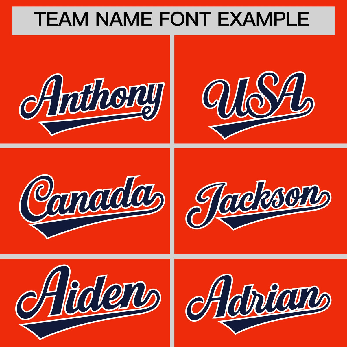 Personalised coach jacket team name lettering and font examples - Style 2 | KXKSHOP