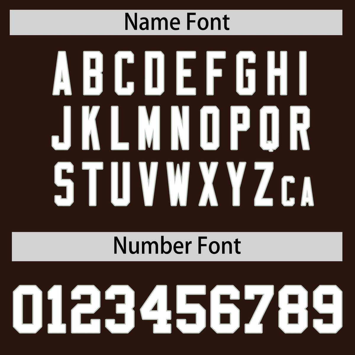 Custom coach jacket name and number font options - Style 2 | KXKSHOP