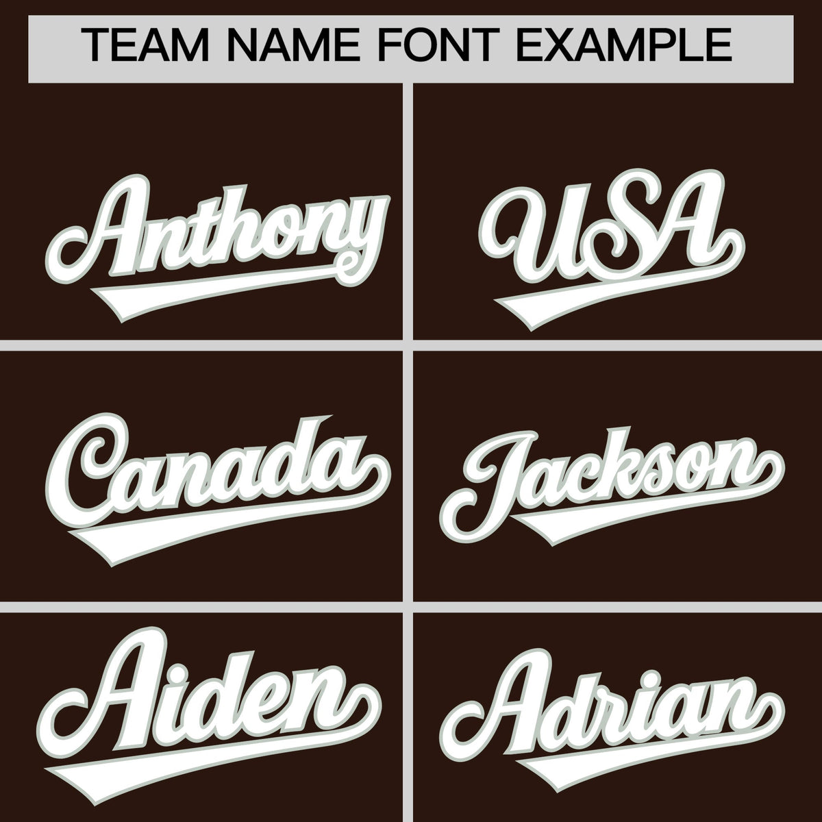 Personalised coach jacket team name lettering and font examples - Style 2 | KXKSHOP
