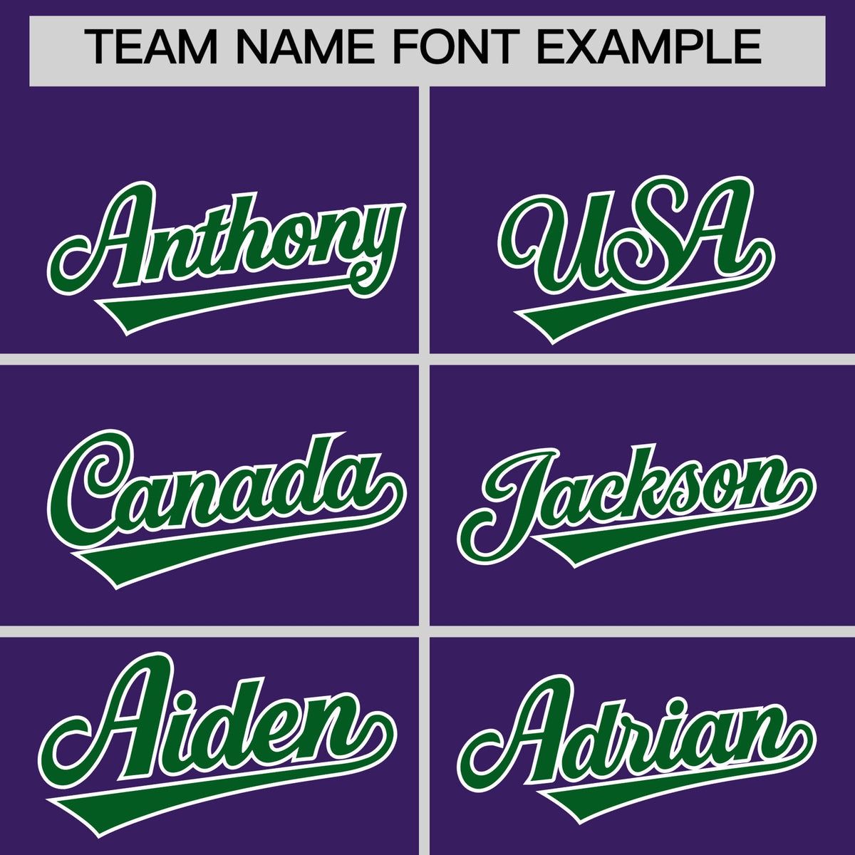 Personalised coach jacket team name lettering and font examples - Style 2 | KXKSHOP