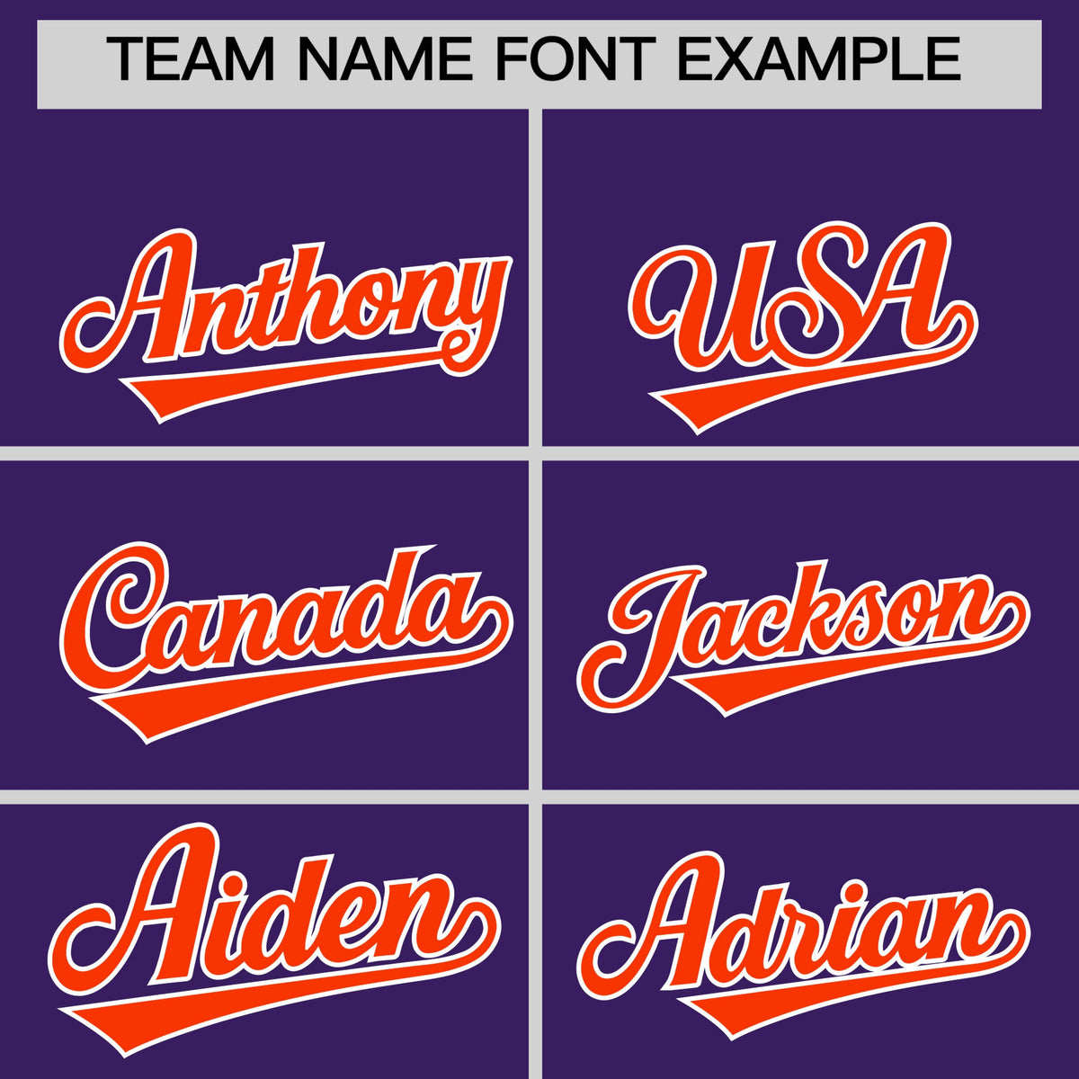 Personalised coach jacket team name lettering and font examples - Style 2 | KXKSHOP