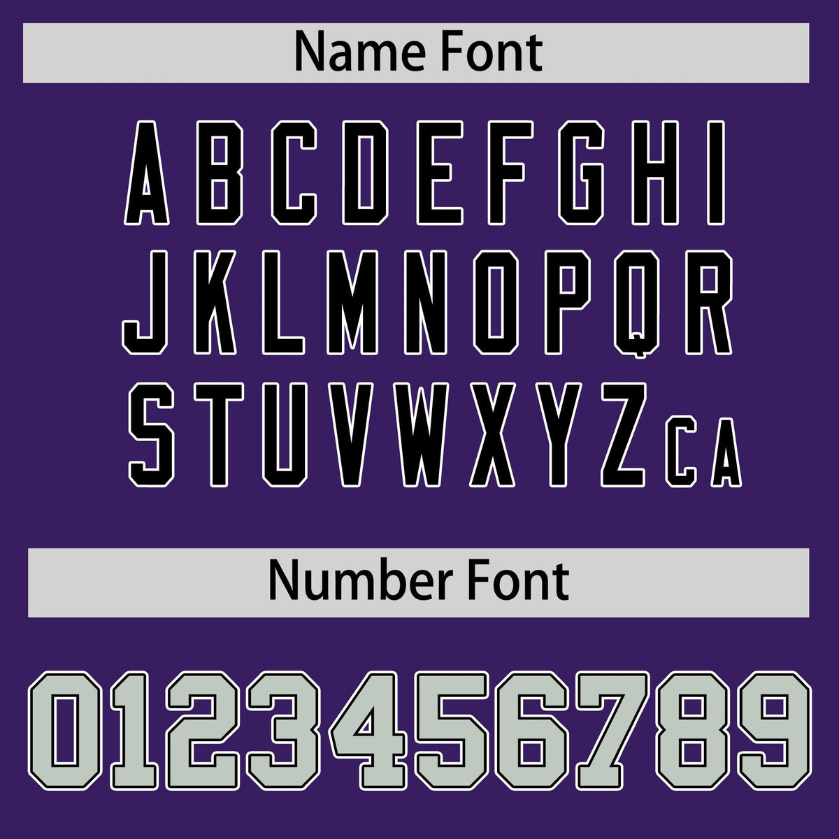 Custom coach jacket name and number font options - Style 2 | KXKSHOP
