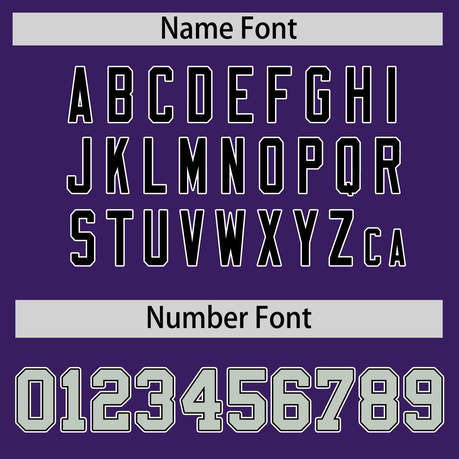Custom coach jacket name and number font options - Style 2 | KXKSHOP