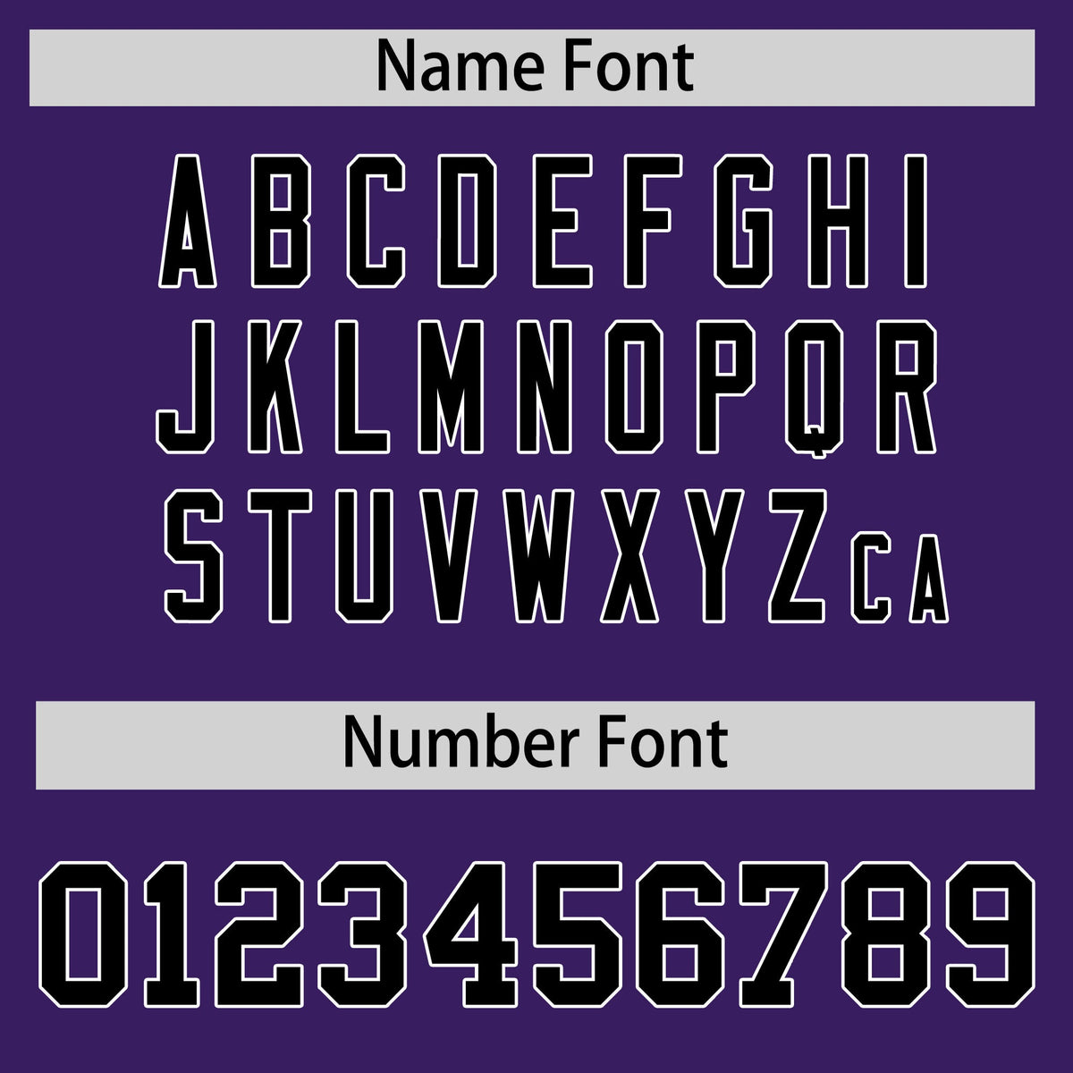 Custom coach jacket name and number font options - Style 2 | KXKSHOP
