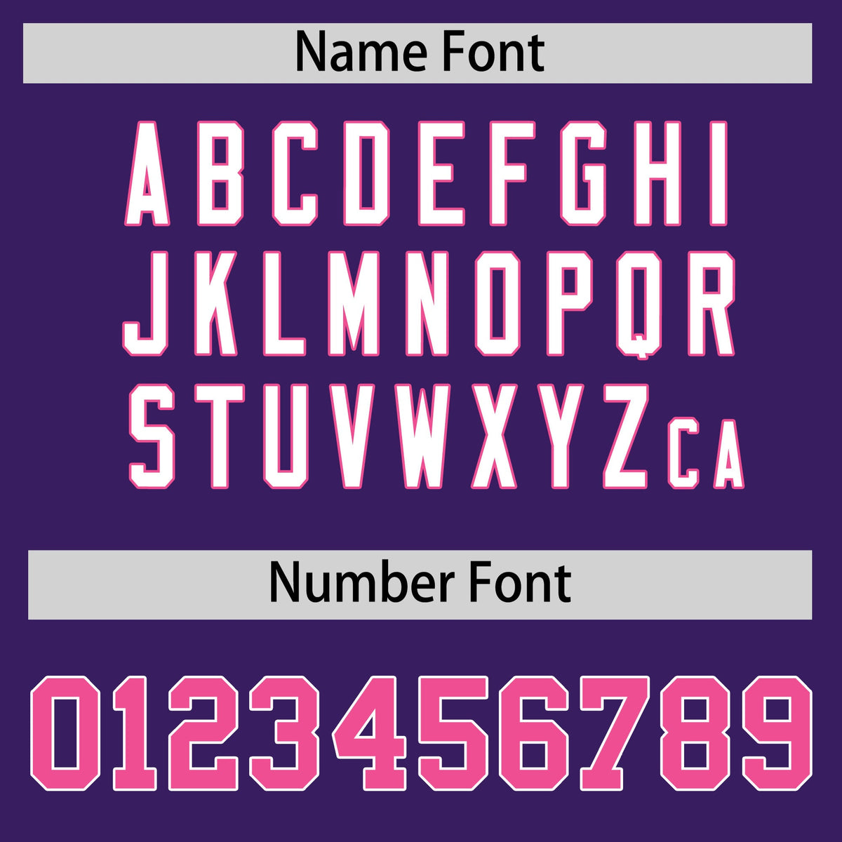 Custom coach jacket name and number font options - Style 2 | KXKSHOP
