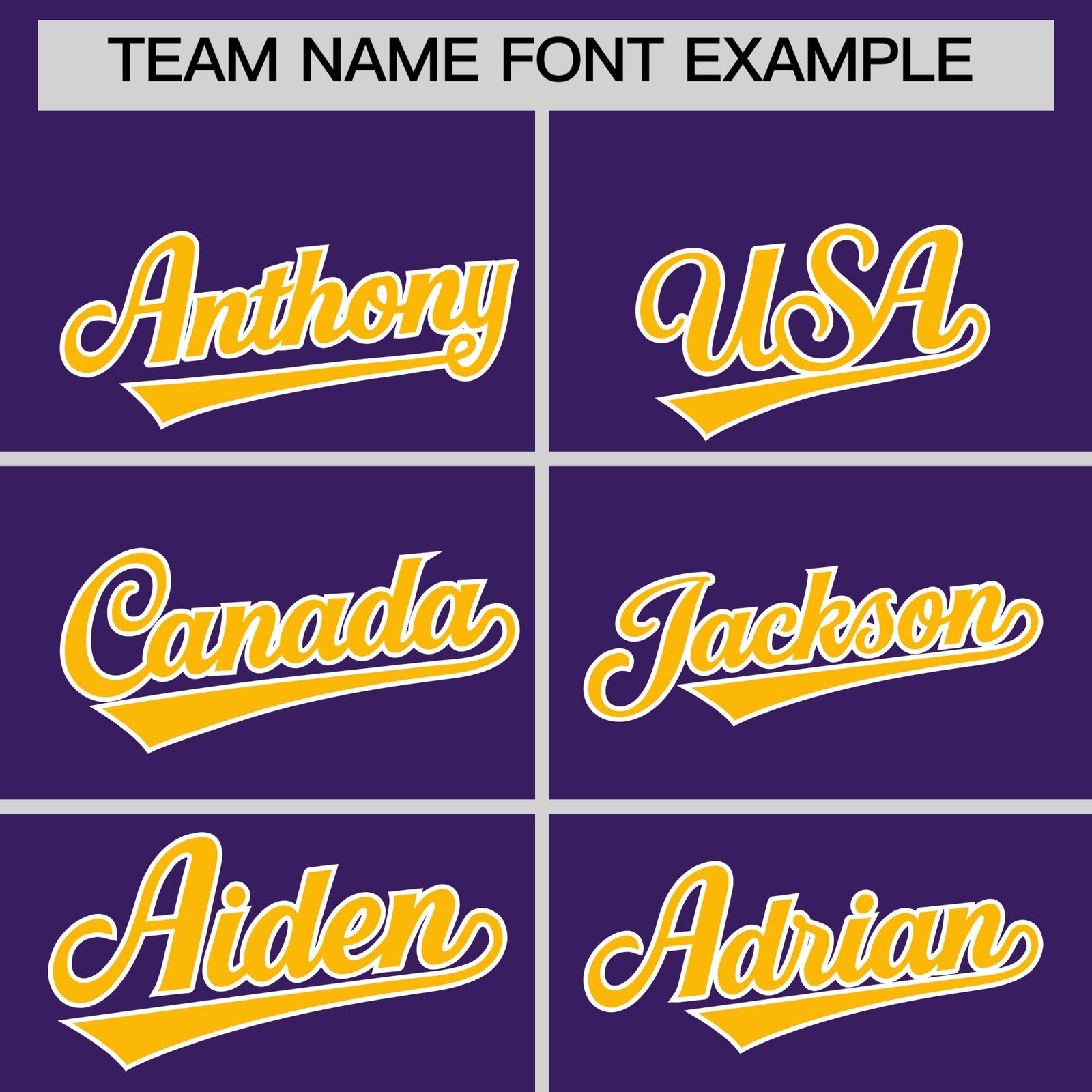 Personalised coach jacket team name lettering and font examples - Style 2 | KXKSHOP