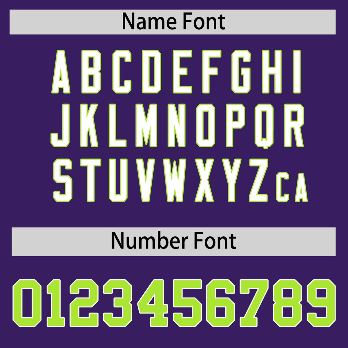 Custom coach jacket name and number font options - Style 2 | KXKSHOP