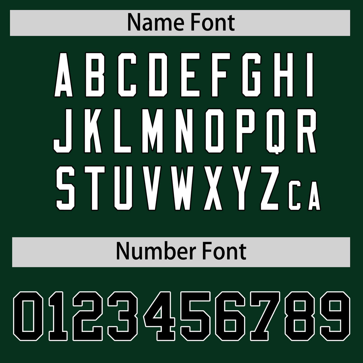 Custom coach jacket name and number font options - Style 2 | KXKSHOP