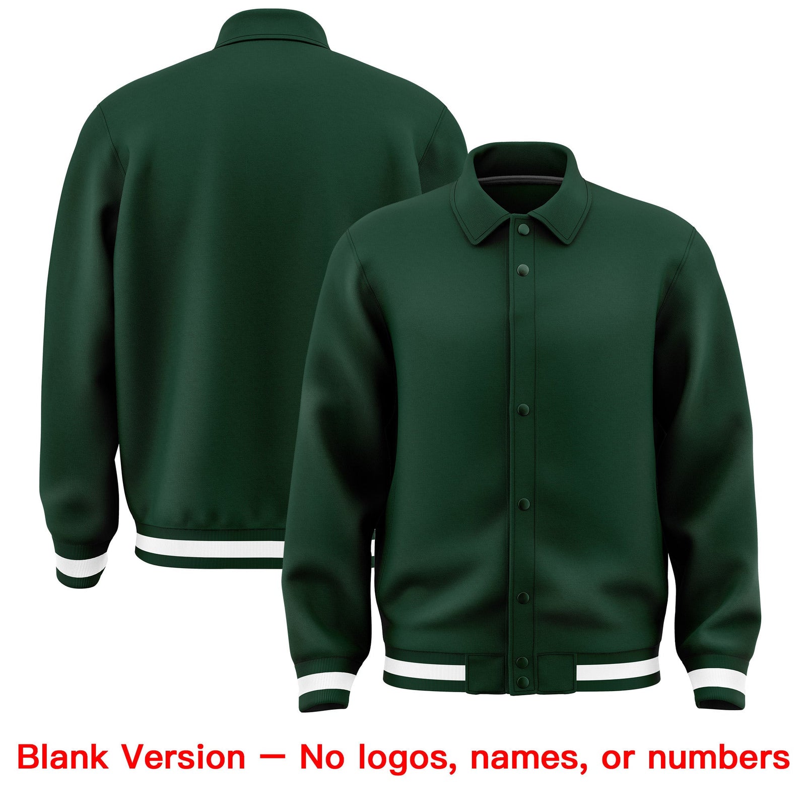 Custom Green, Orange, White collared coach jacket blank template - no names or numbers - Style 2 | KXKSHOP