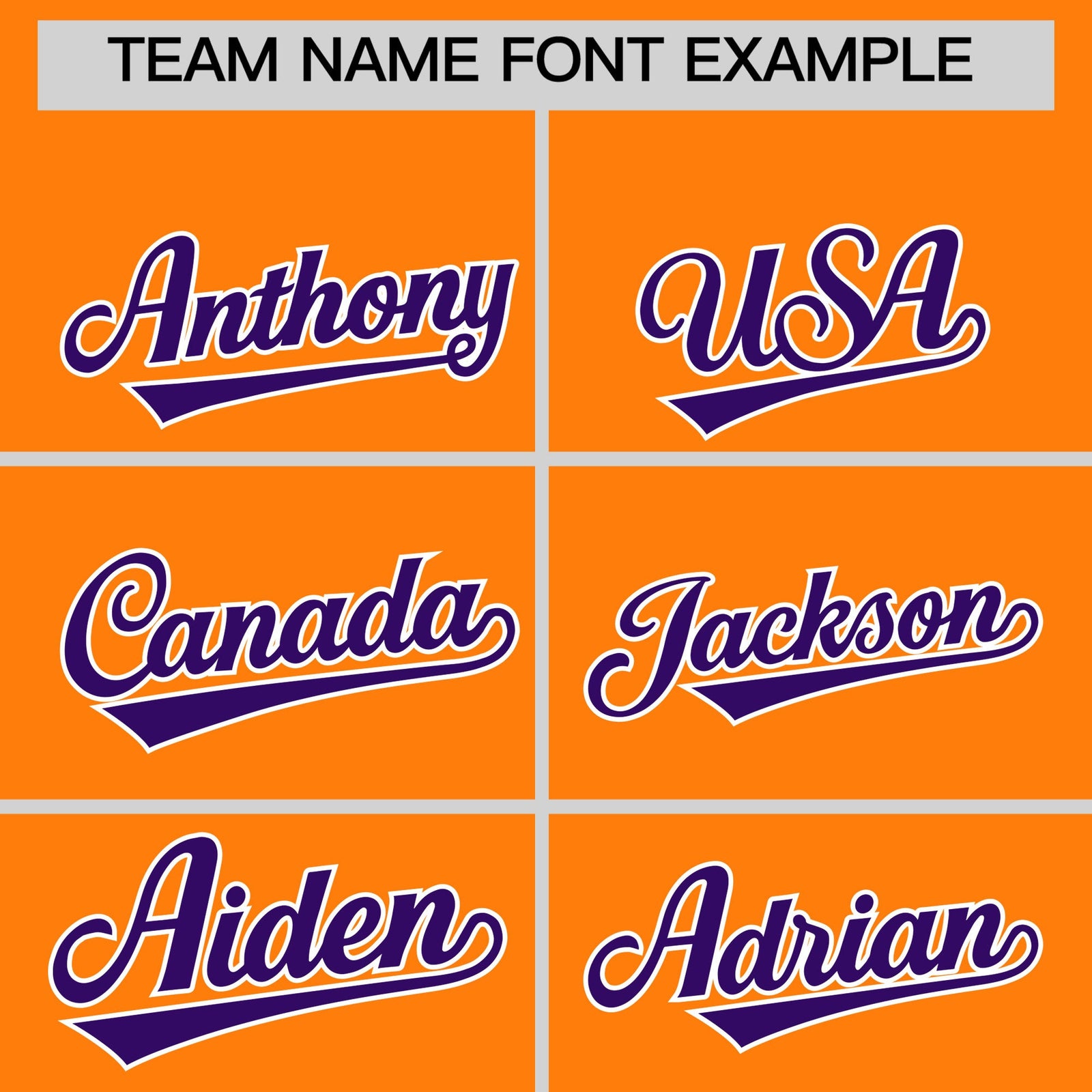 Personalised coach jacket team name lettering and font examples - Style 2 | KXKSHOP