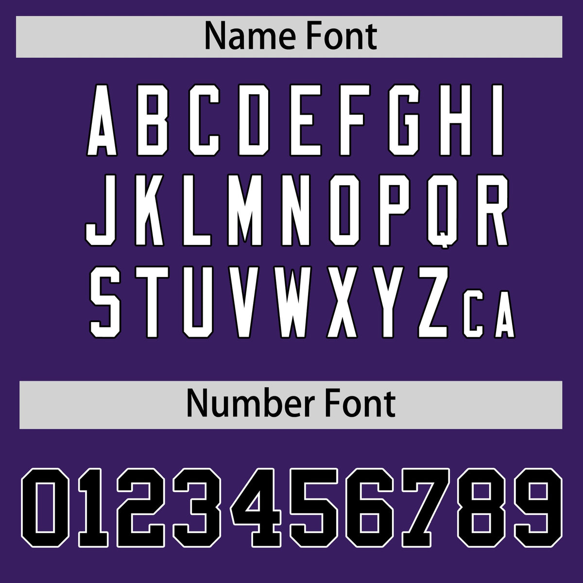 Custom coach jacket name and number font options - Style 2 | KXKSHOP