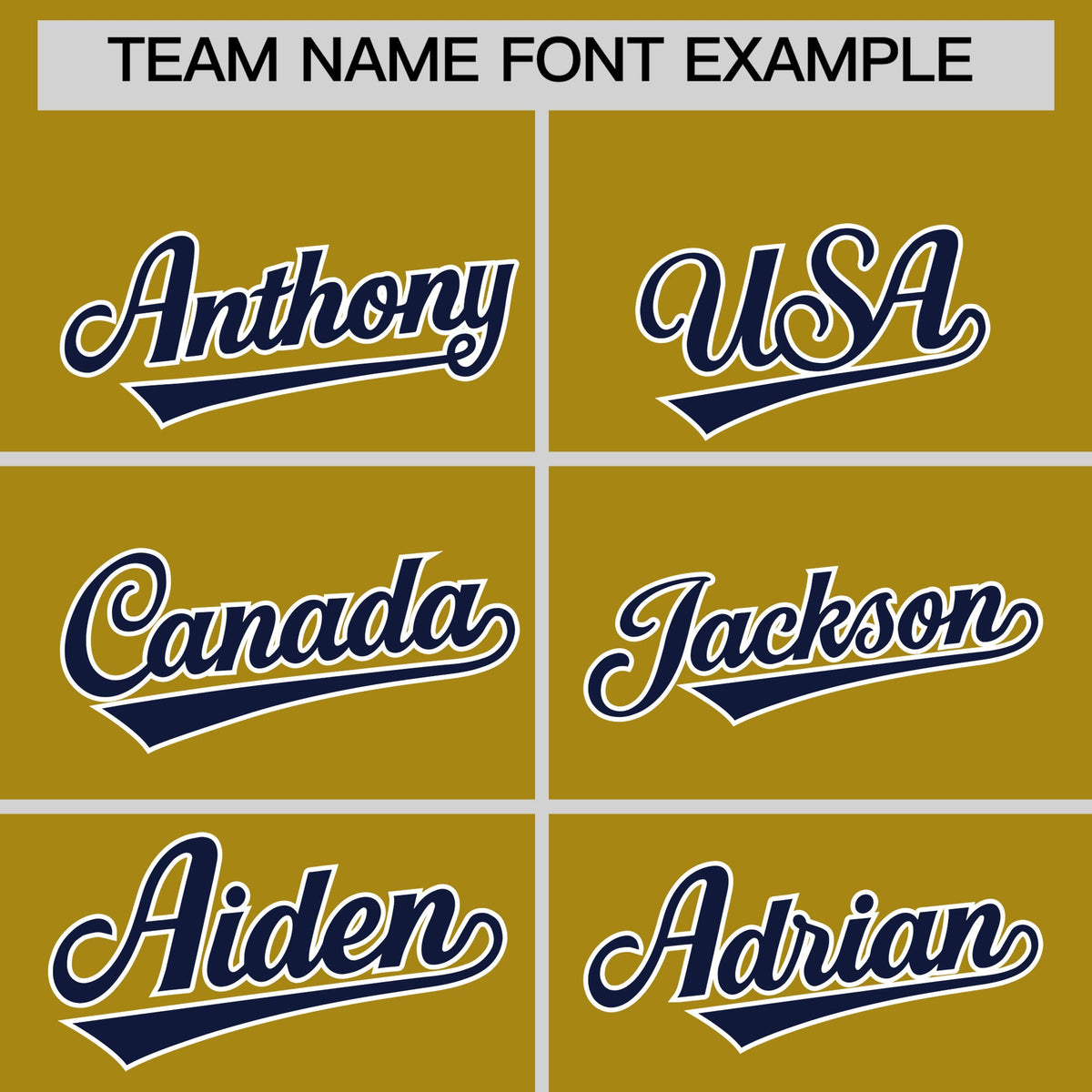 Personalised coach jacket team name lettering and font examples - Style 2 | KXKSHOP