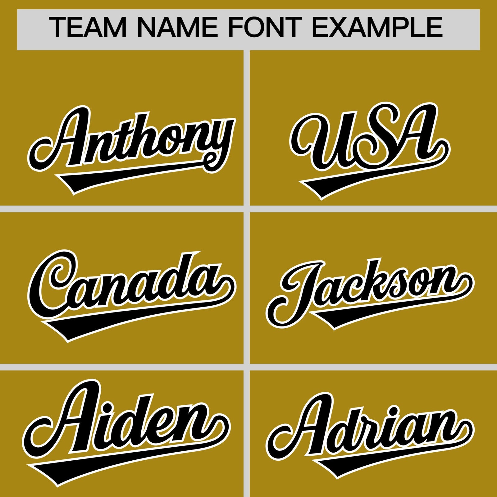 Personalised coach jacket team name lettering and font examples - Style 2 | KXKSHOP