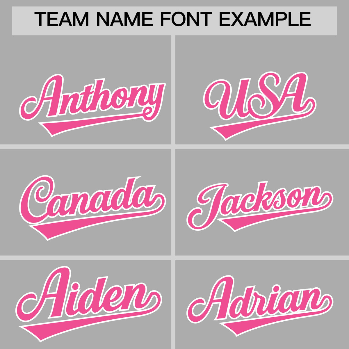 Personalised coach jacket team name lettering and font examples - Style 2 | KXKSHOP