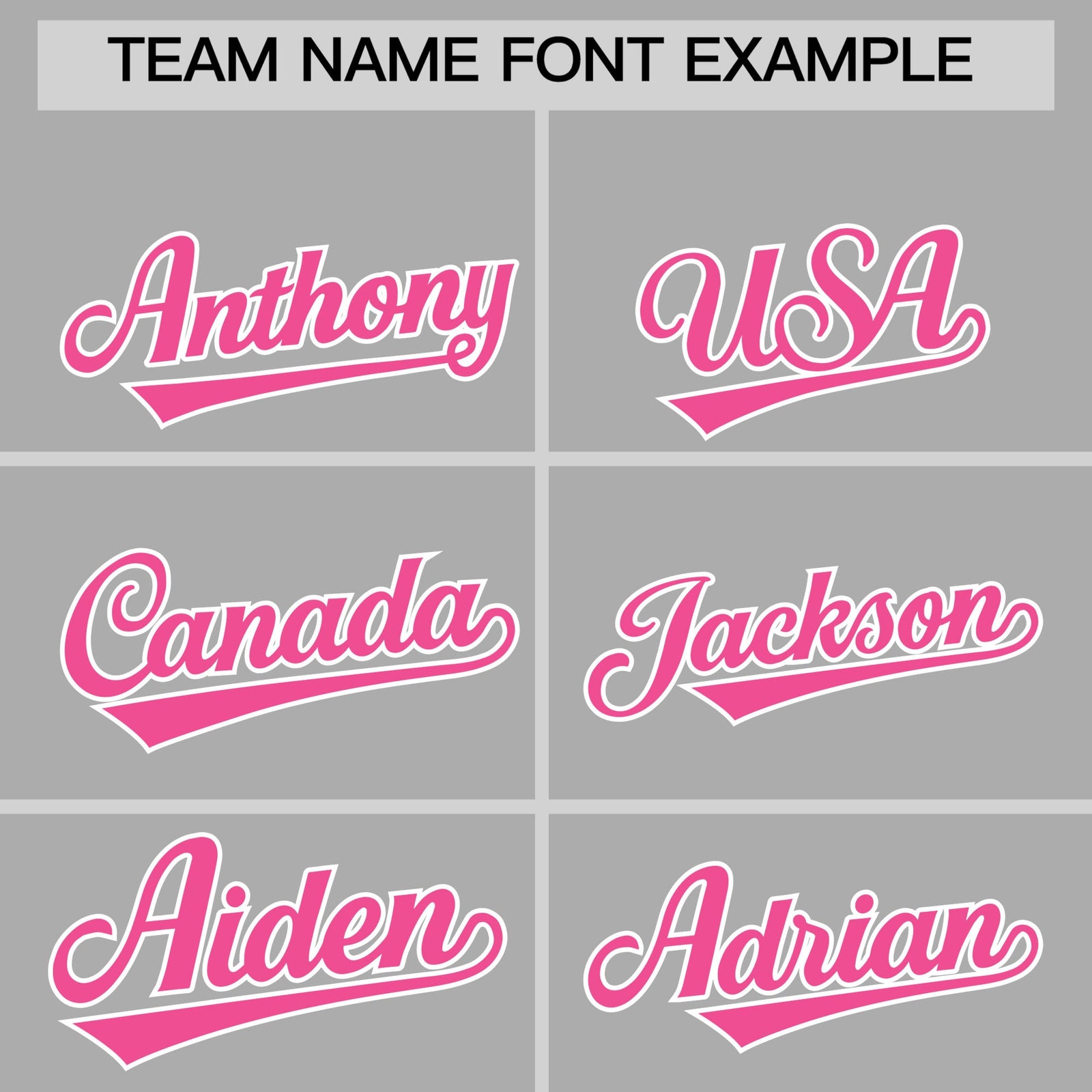 Personalised coach jacket team name lettering and font examples - Style 2 | KXKSHOP