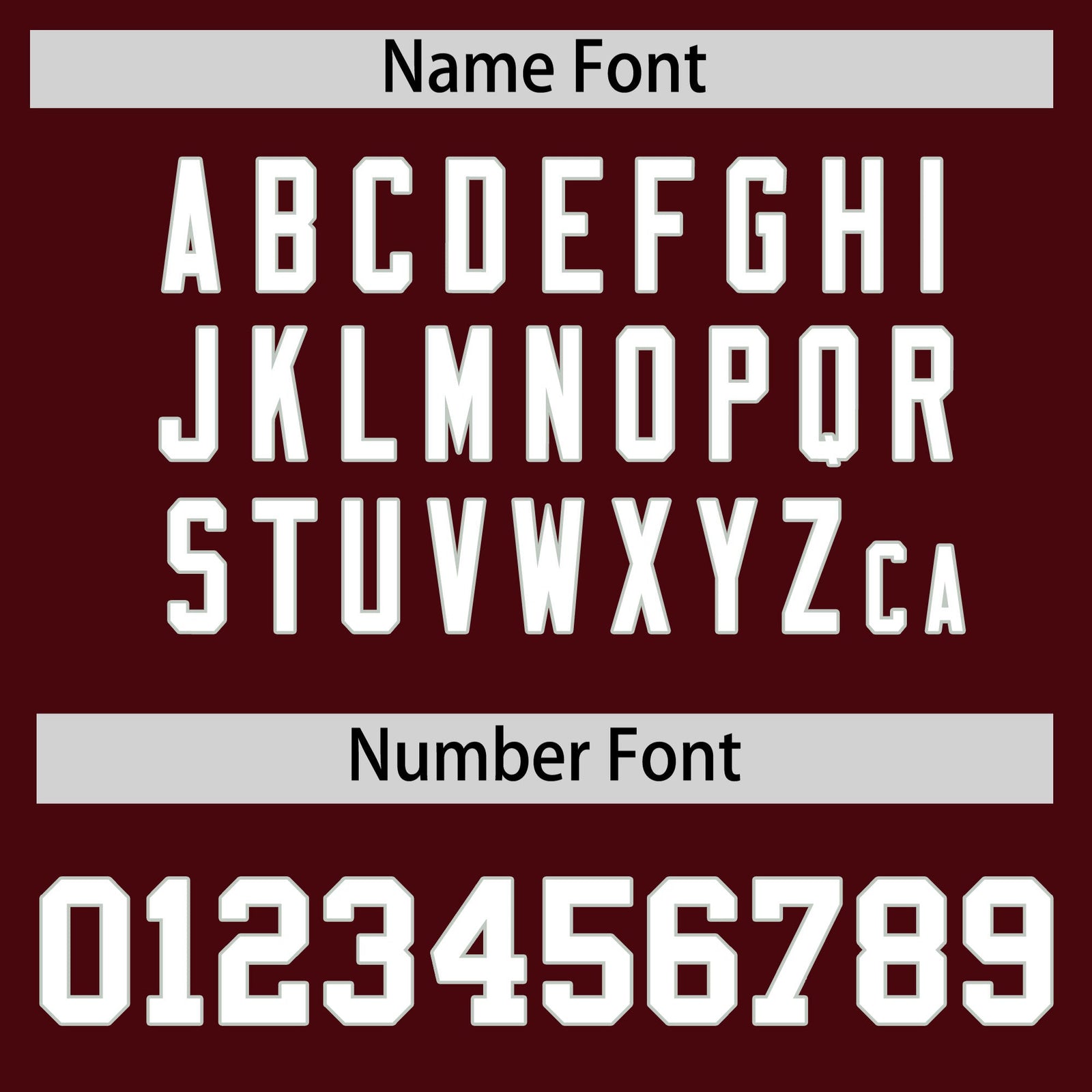 Custom coach jacket name and number font options - Style 2 | KXKSHOP