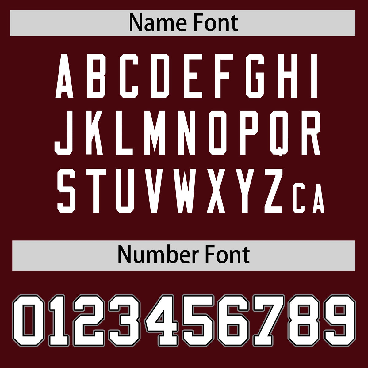 Custom coach jacket name and number font options - Style 2 | KXKSHOP