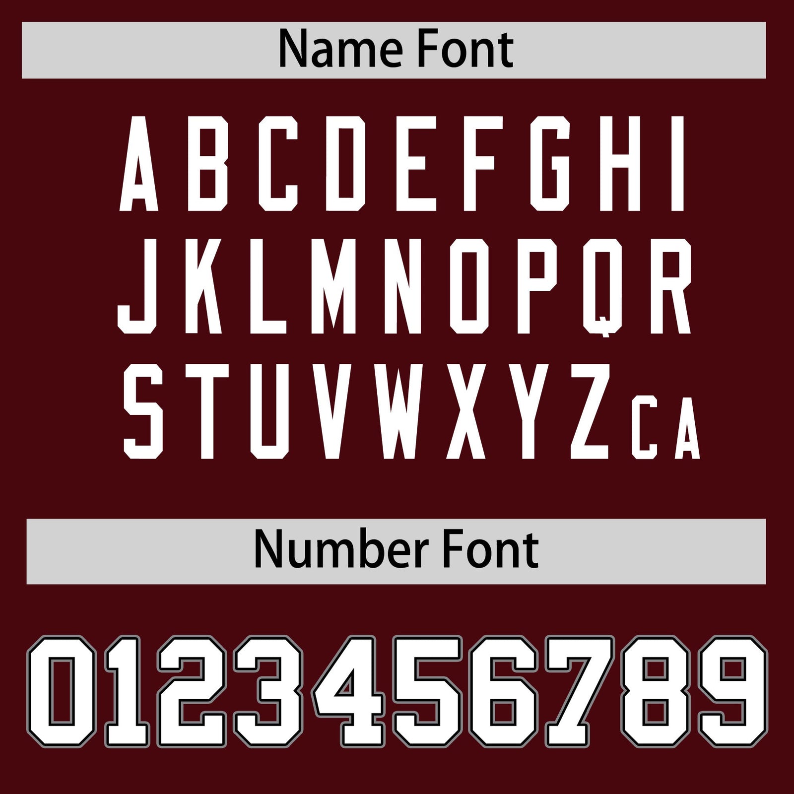 Custom coach jacket name and number font options - Style 2 | KXKSHOP