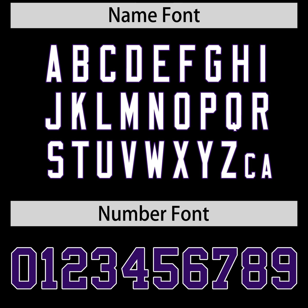 Custom coach jacket name and number font options - Style 3 | KXKSHOP