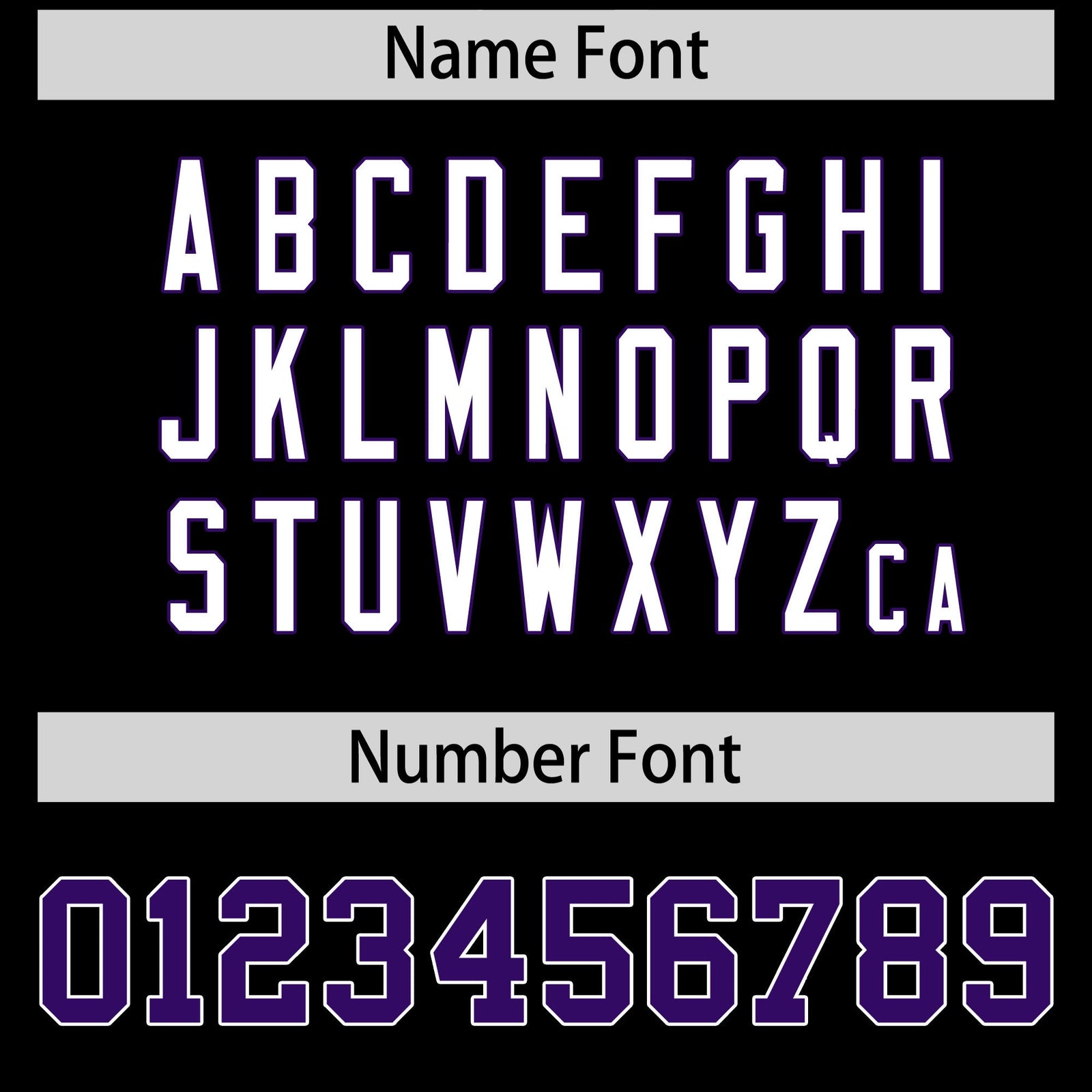 Custom coach jacket name and number font options - Style 3 | KXKSHOP