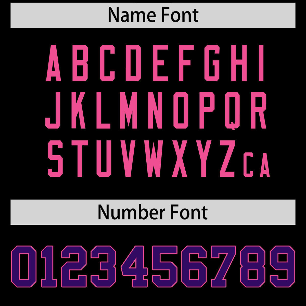 Custom coach jacket name and number font options - Style 3 | KXKSHOP