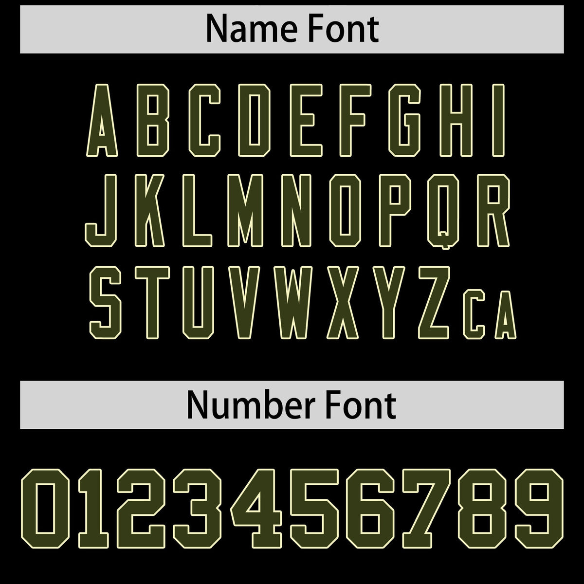 Custom coach jacket name and number font options - Style 3 | KXKSHOP