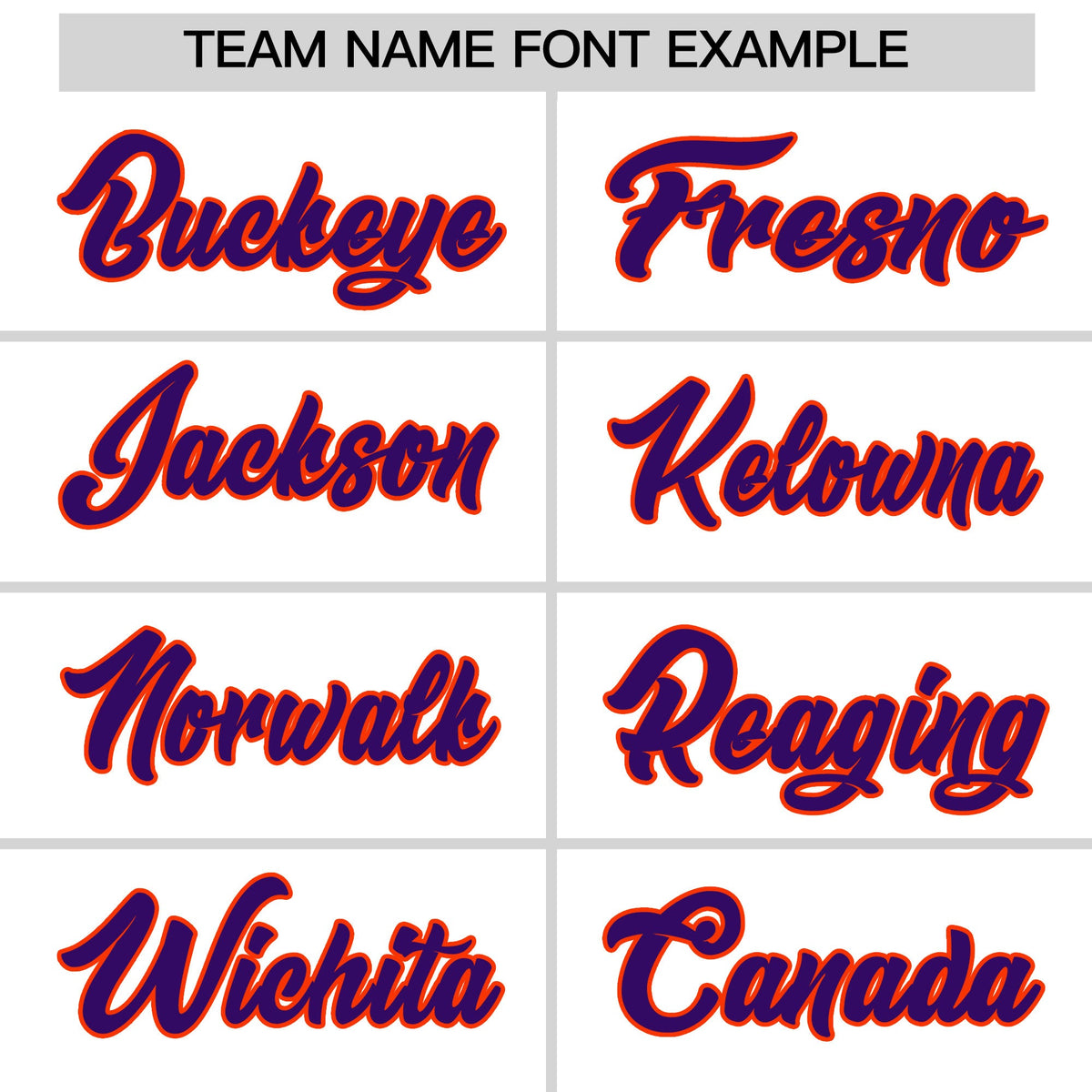 Personalised coach jacket team name lettering and font examples - Style 3 | KXKSHOP