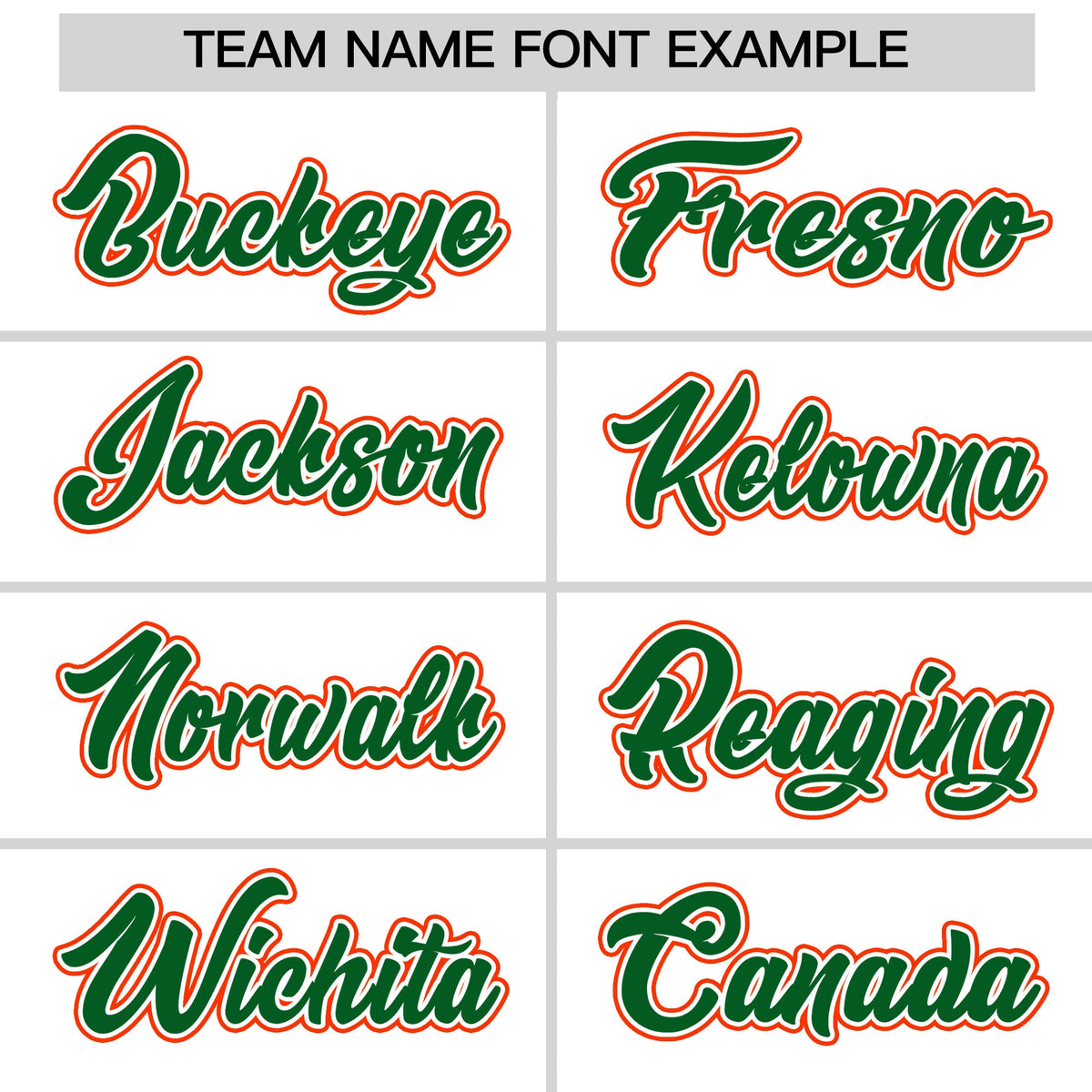 Personalised coach jacket team name lettering and font examples - Style 3 | KXKSHOP