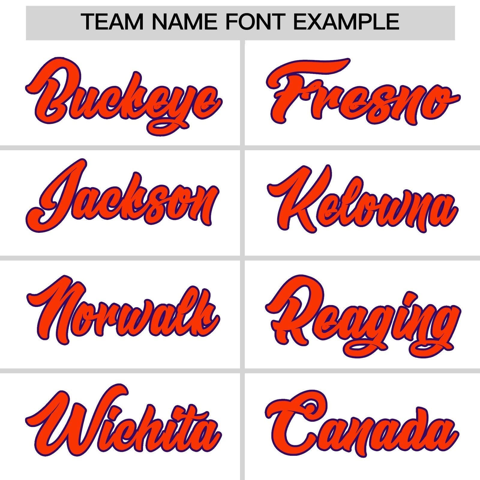 Personalised coach jacket team name lettering and font examples - Style 3 | KXKSHOP