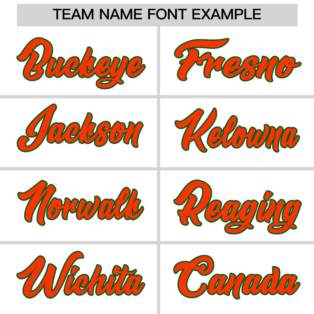 Personalised coach jacket team name lettering and font examples - Style 3 | KXKSHOP