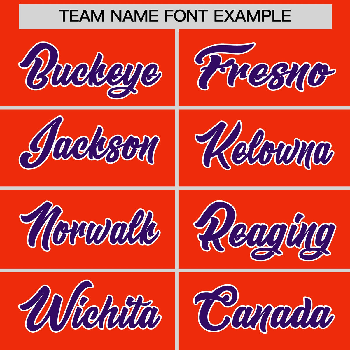Personalised coach jacket team name lettering and font examples - Style 3 | KXKSHOP