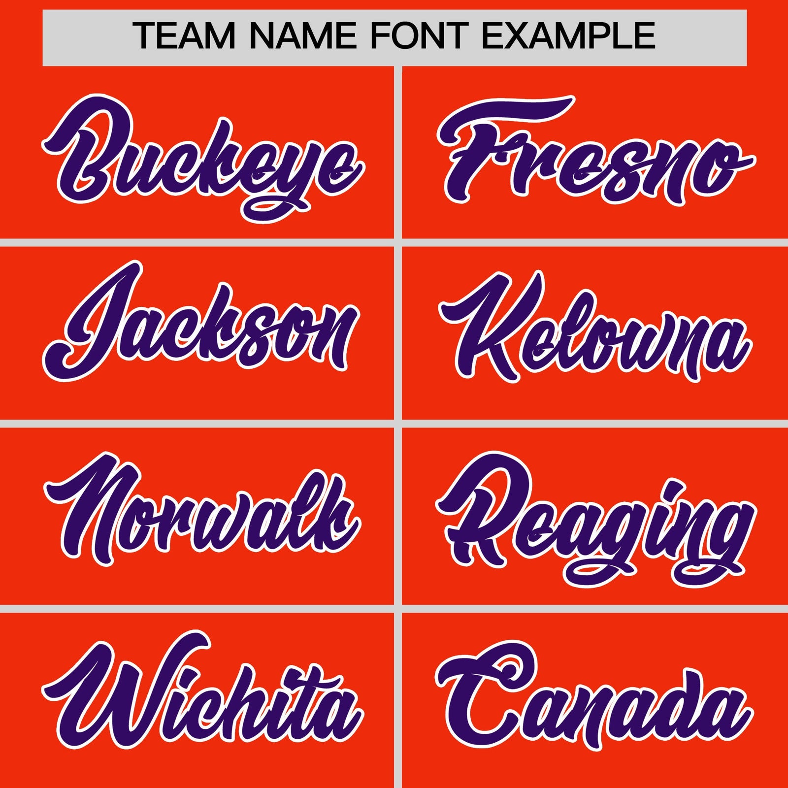 Personalised coach jacket team name lettering and font examples - Style 3 | KXKSHOP