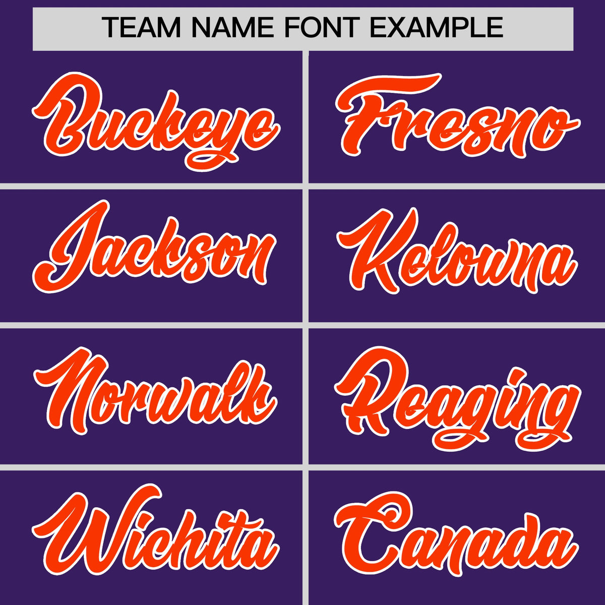 Personalised coach jacket team name lettering and font examples - Style 3 | KXKSHOP