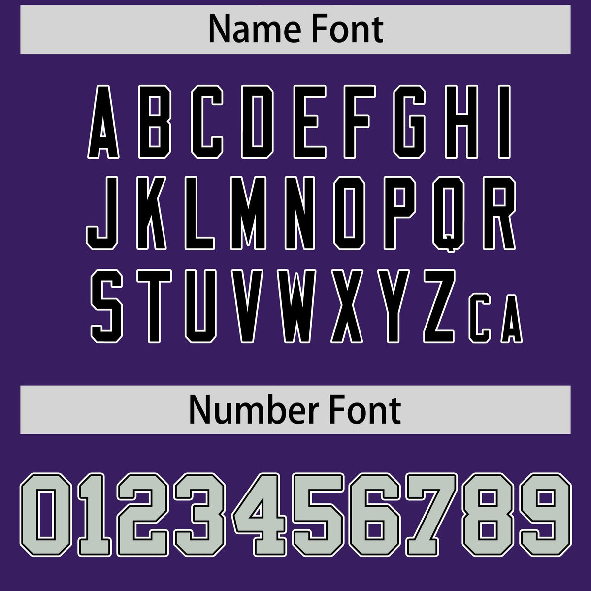 Custom coach jacket name and number font options - Style 3 | KXKSHOP