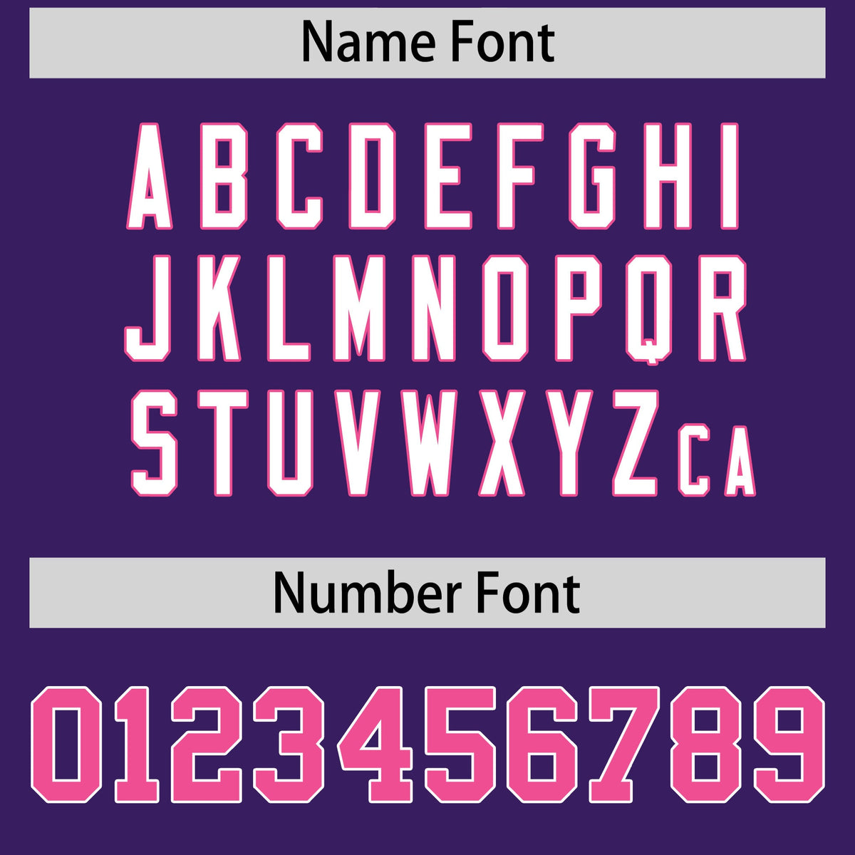 Custom coach jacket name and number font options - Style 3 | KXKSHOP