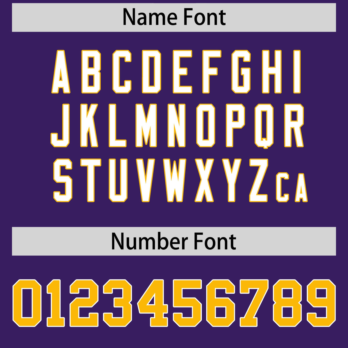Custom coach jacket name and number font options - Style 3 | KXKSHOP