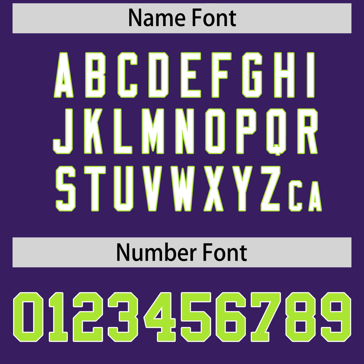Custom coach jacket name and number font options - Style 3 | KXKSHOP