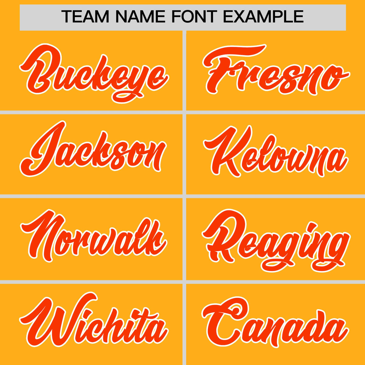 Personalised coach jacket team name lettering and font examples - Style 3 | KXKSHOP