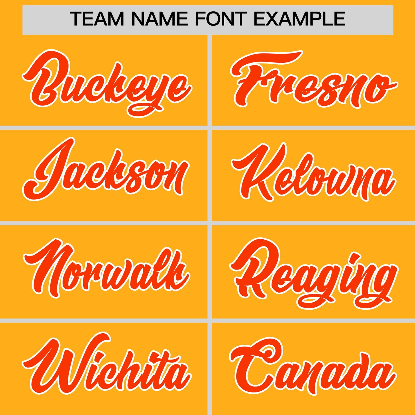 Personalised coach jacket team name lettering and font examples - Style 3 | KXKSHOP
