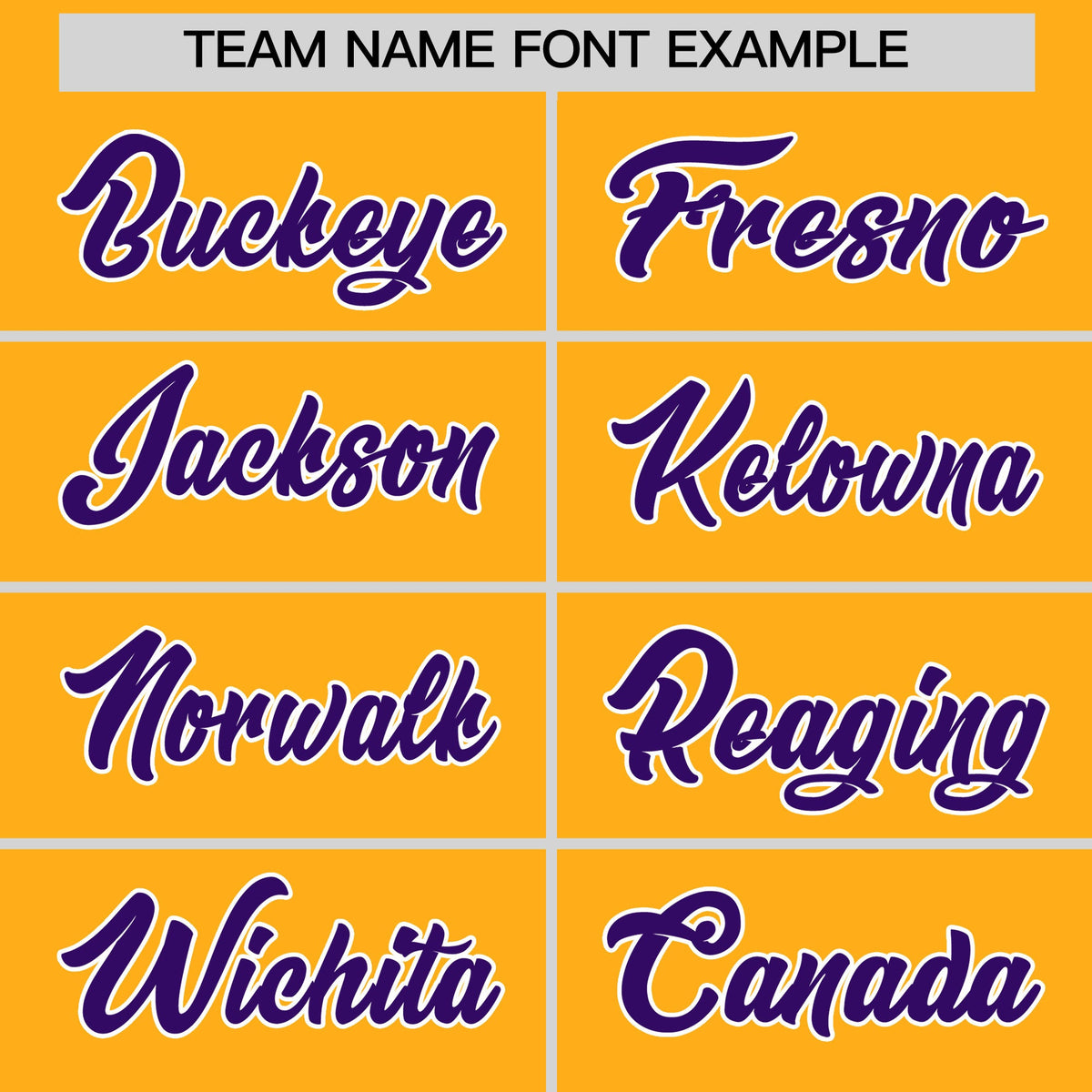 Personalised coach jacket team name lettering and font examples - Style 3 | KXKSHOP