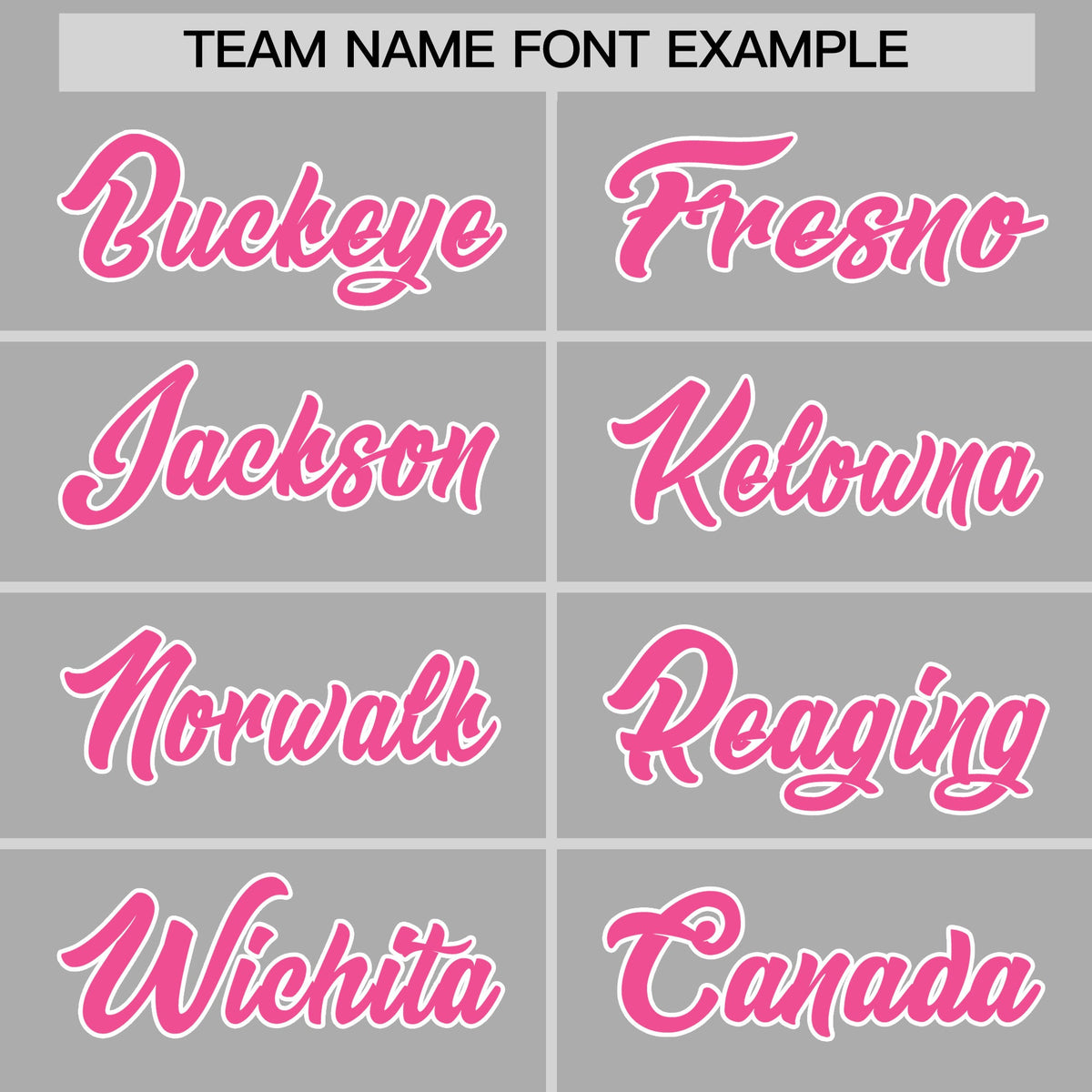 Personalised coach jacket team name lettering and font examples - Style 3 | KXKSHOP