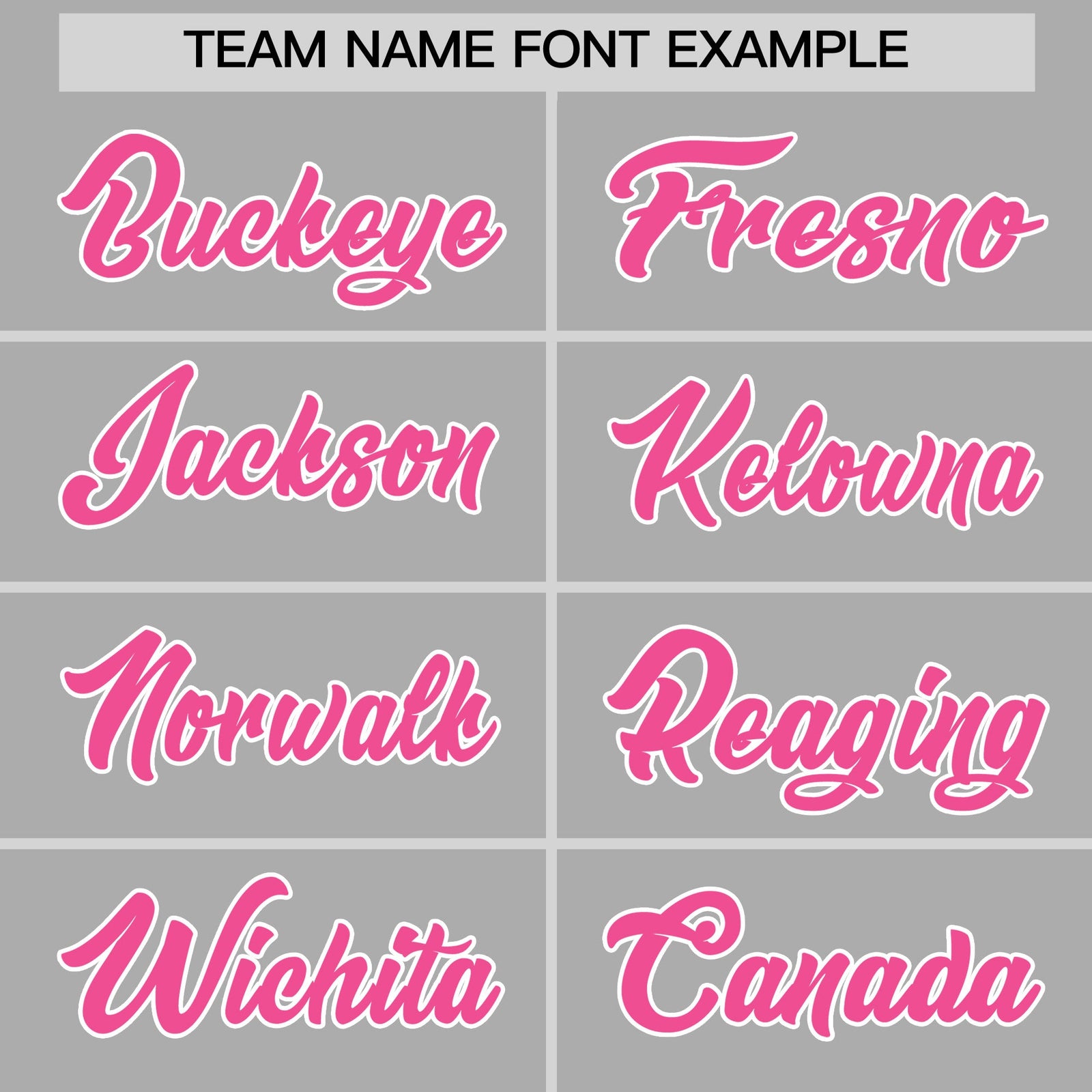 Personalised coach jacket team name lettering and font examples - Style 3 | KXKSHOP