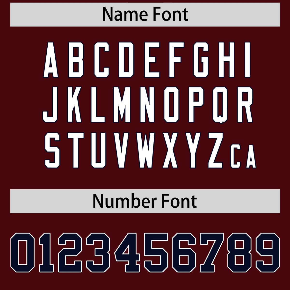 Custom coach jacket name and number font options - Style 3 | KXKSHOP