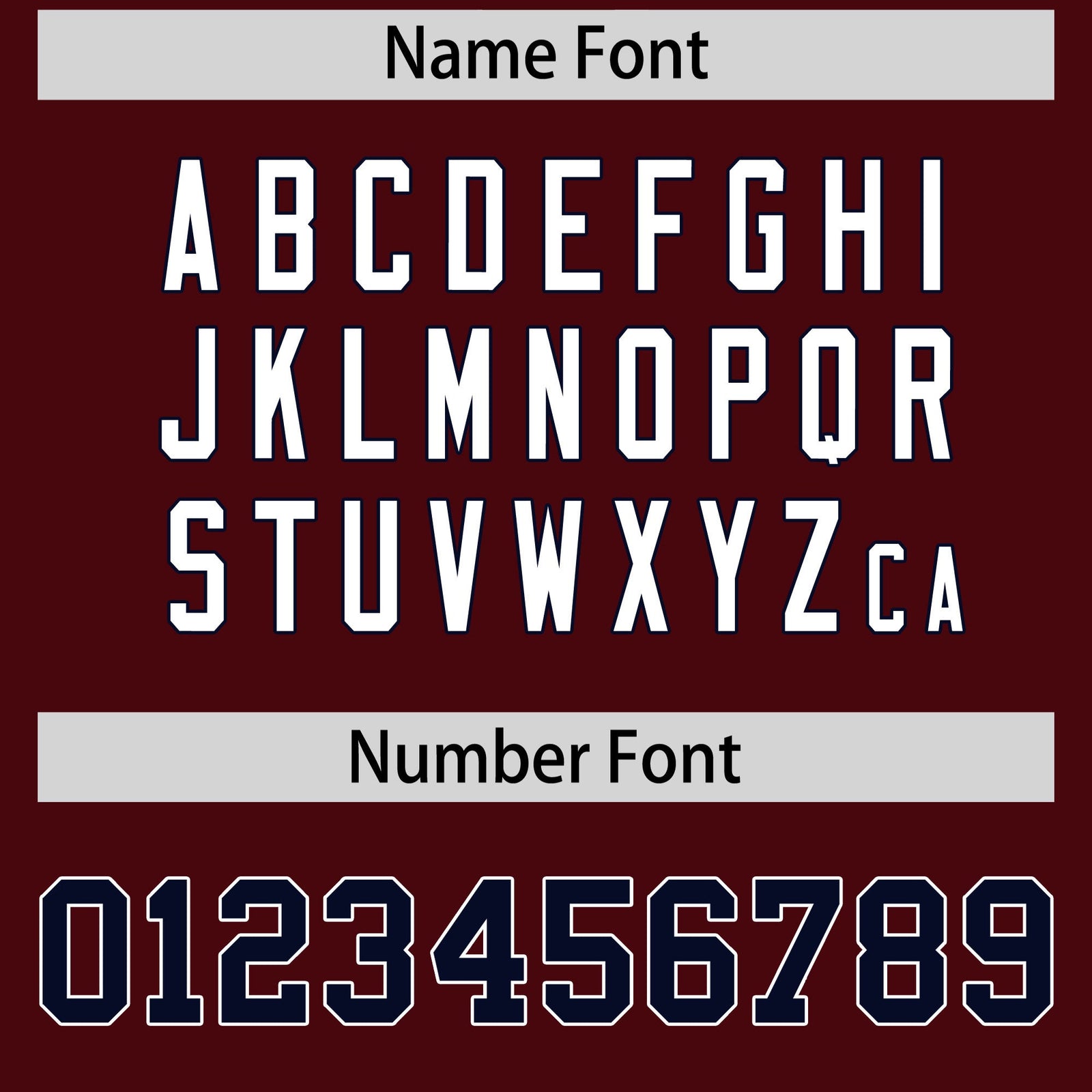 Custom coach jacket name and number font options - Style 3 | KXKSHOP