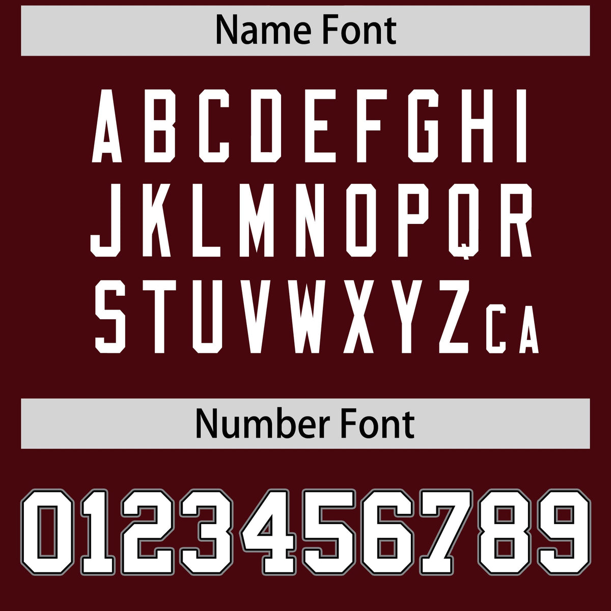 Custom coach jacket name and number font options - Style 3 | KXKSHOP