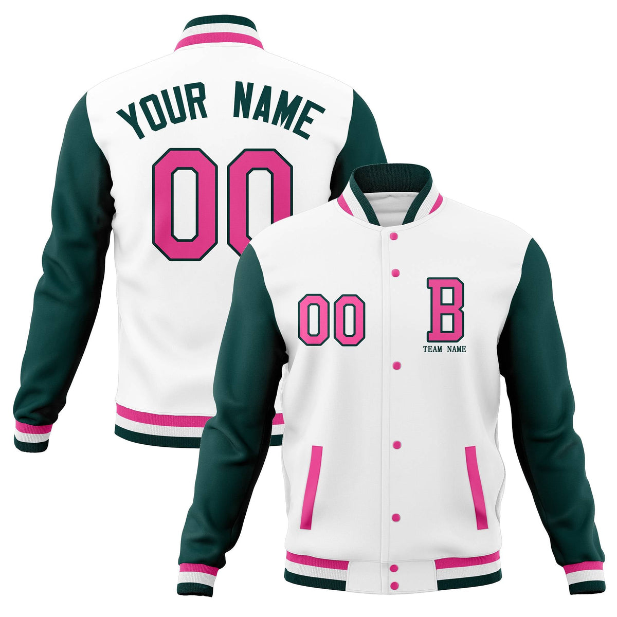 Custom Full-Snap Baseball Coats with Personalized Stitched Varsity Letterman Jacket