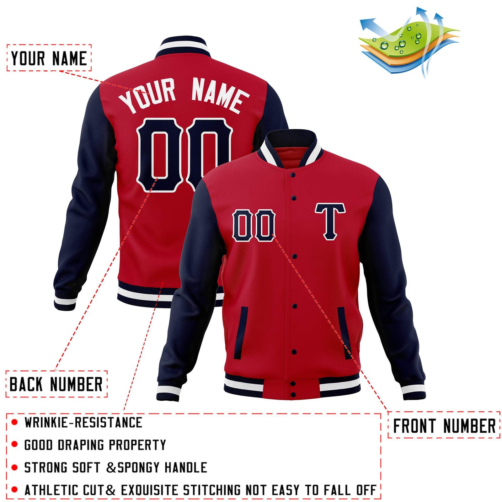 Custom Full-Snap Casual Baseball Coats Varsity Letterman Jackets